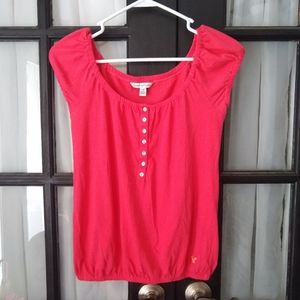 💚American Eagle t-Shirt cap sleeve button XS